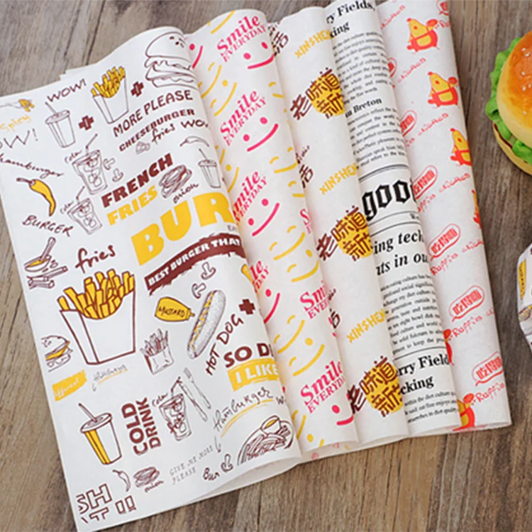 Wholesale Customized Printed Burger Greaseproof Food Safe Grade Paper Deli Sandwich Paper