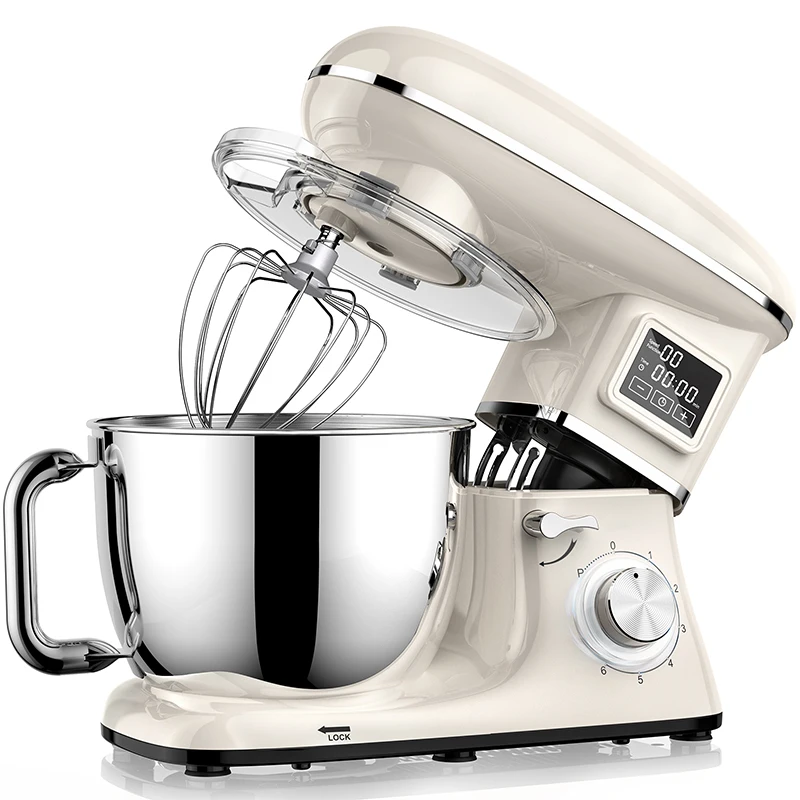 GQF-SM1505HL OEM 5.5L 304 Stainless Steel Home Chef Machine 1500W Small Food Dough Blender Kneading Machine with Display Screen