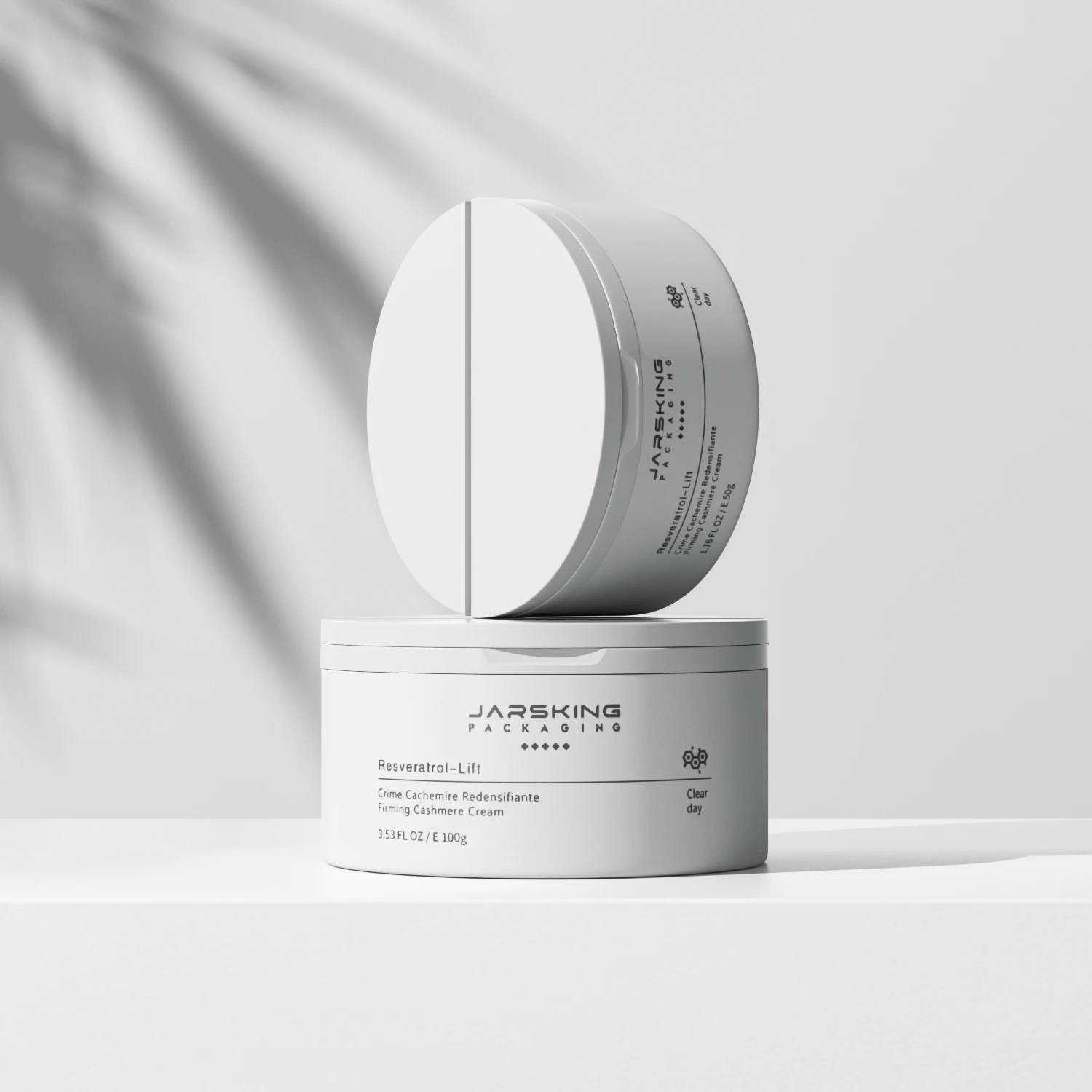 Eco friendly double wall refillable round wide mouth colorful cosmetic packaging skin care body hand cream jar 50g 100g