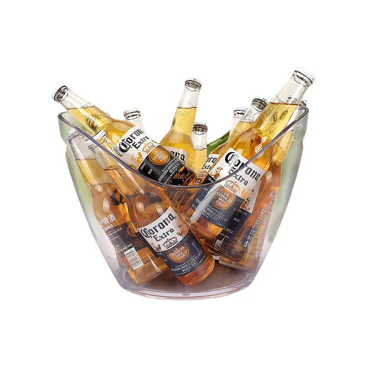 China Factory Wholesale Hot Selling Clear Plastic Wine Chiller Bucket Beer Large Ice Bucket