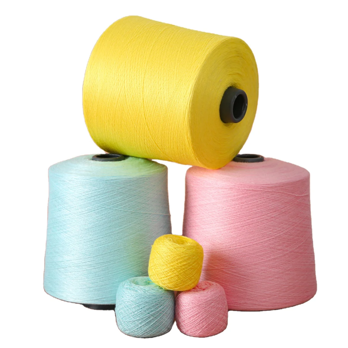 Wholesale Best Price Viscose Pbt Nylon Core Spun Blended Dyed Color Stock Yarn for Knitting