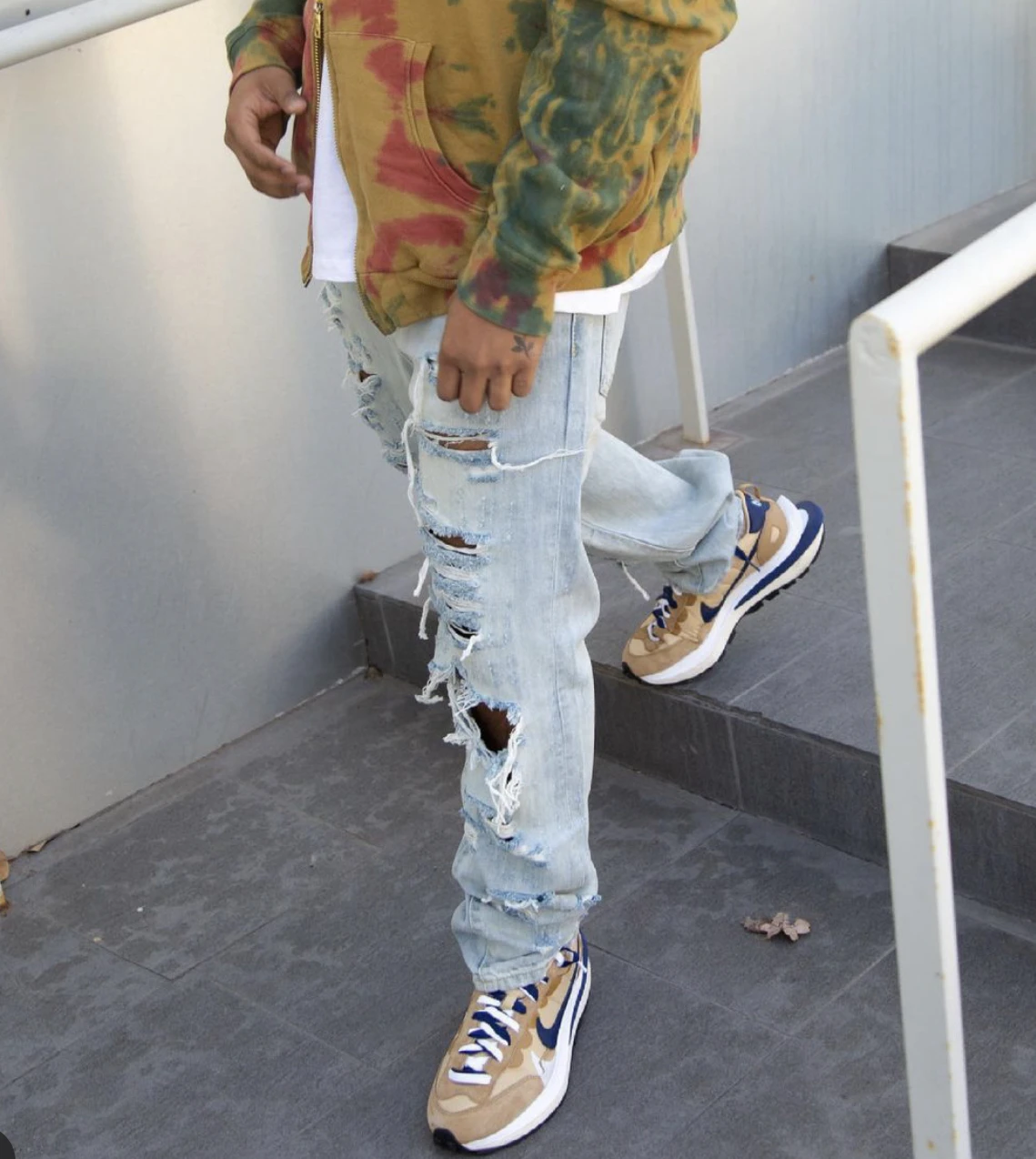 High Quality New Design Fashion Denim Waxed Jeans Pants For Men