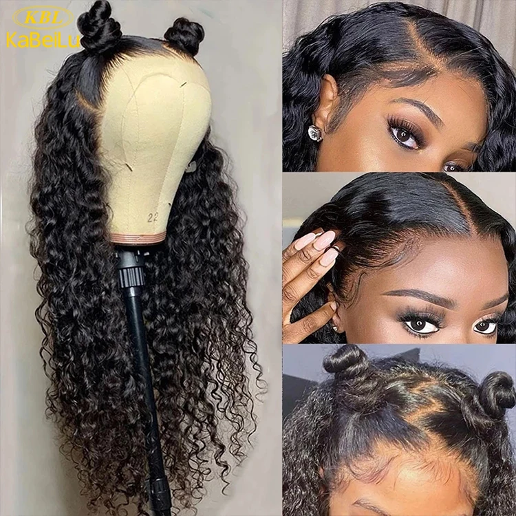 Natural Curly Human Hair Full Lace Wigs Virgin Brazilian Human Hiar Wigs  Wholesale 360 Lace Frontal Wigs With Baby Hair