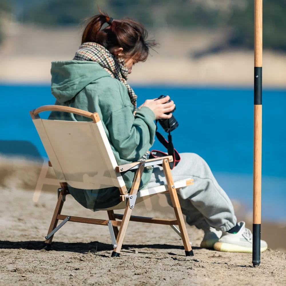 Outdoor Furniture Folding Beach Chair Wood folding Chair Easy to carry