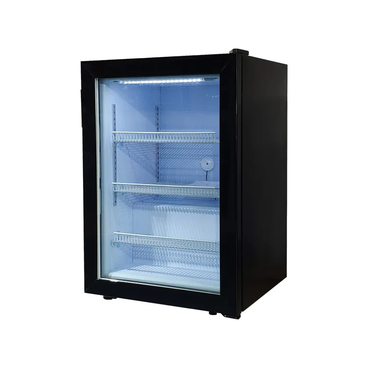 Single Door Vertical Freezer Cooler Fridge 98L Showcase Chiller Beverage Display Glass Door Ice Maker Fridge