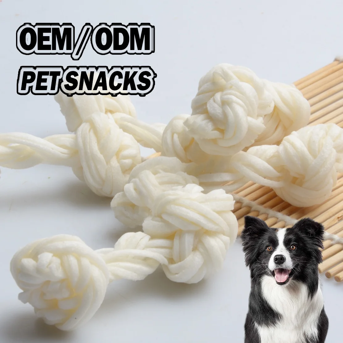 Собственный бренд натуральные лакомства для собак жевательные здоровые зубы легко усваиваемые игрушки из белой воловьей кожи сухожилия кости