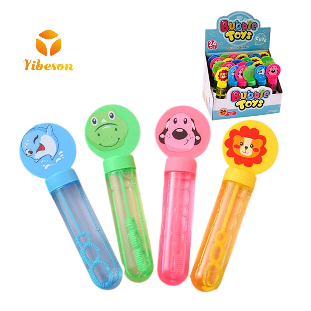 Wholesale Children Outdoor Party Favors Play Blowing Soap Water Wands Handheld Cartoon Animal Plastic Mini Bubble Stick Toys