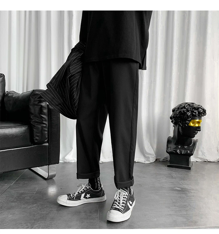 New Black Korean Pants 2021 Japanese Streetwear Casual Suit Pants Trousers Fashion Plus Size 5XL
