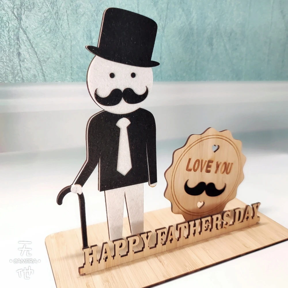 Amazon selling laser cut wooden greeting card Fathers Day gifts