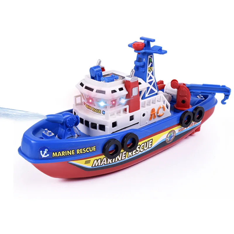 Bath Toy Boat Pool Fire Boat Marine Ship Model Bath Water Toy set summer toys Birthday Christmas gifts for boys girls