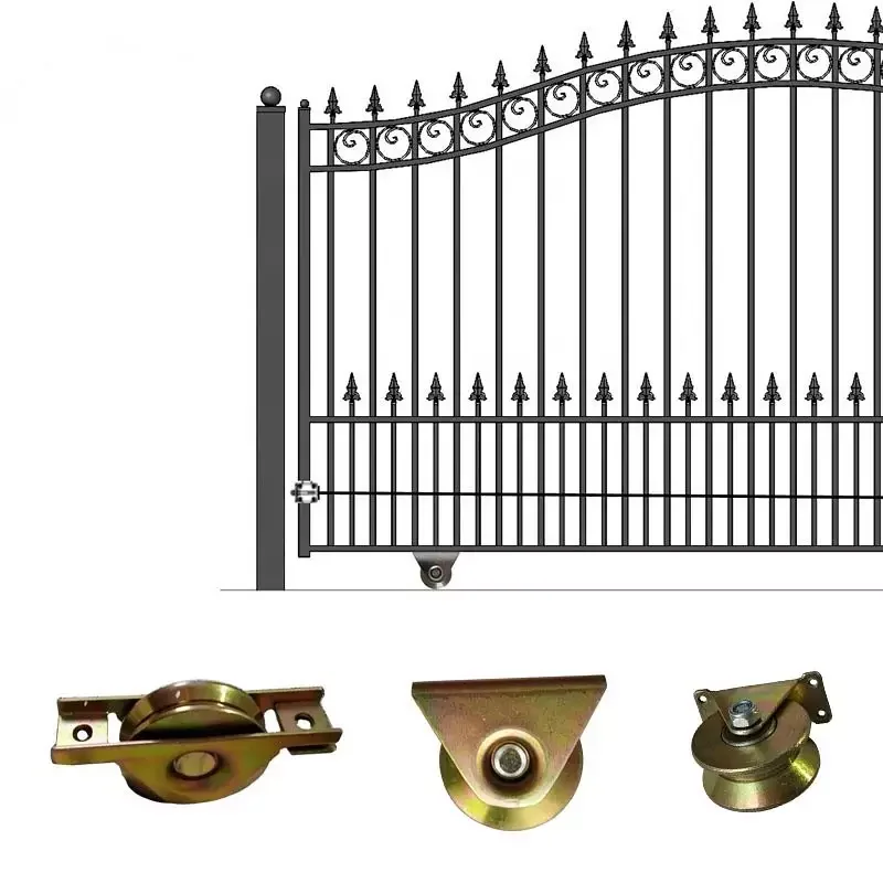 Gate Wheel U Groove Pulley Zinc Plated Garden Iron Factory Sale White Door & Window Rollers Slidng Door
