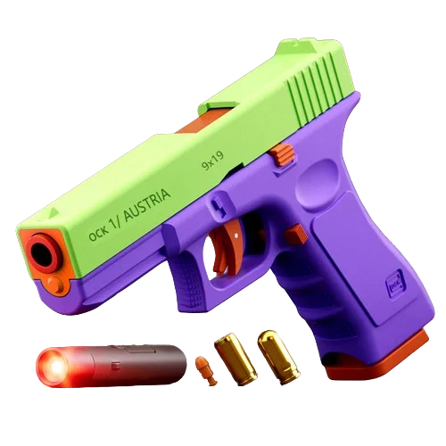 Soft gun toy for boys Can fire dual mode toy gun laser radish gun