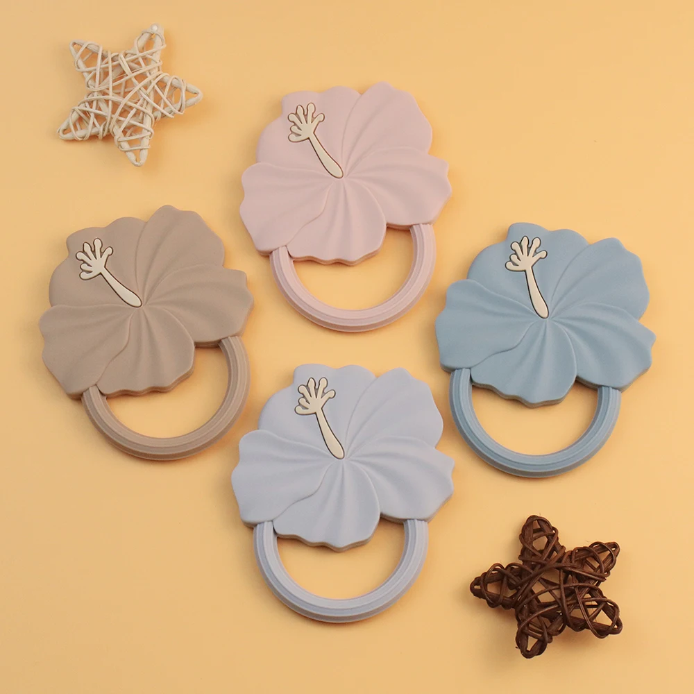 $0.01 Free Sample Cute Flower Teether Bpa Free Silicone Soft Infant Toys Cartoon Teether For Baby Teething