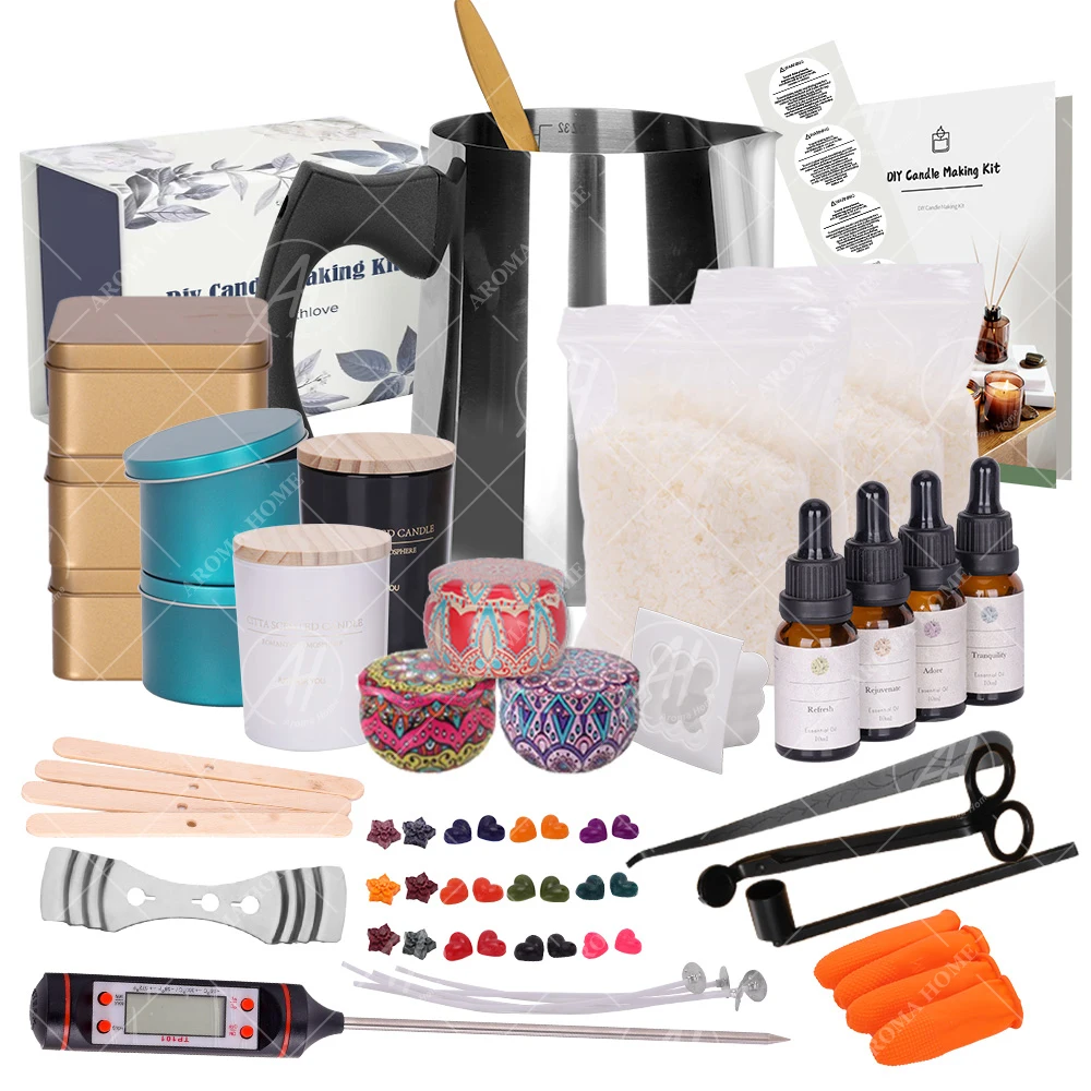 Wholesale Diy Scented Soy Wax Candles Making Kit Supplies In Tins For Resale