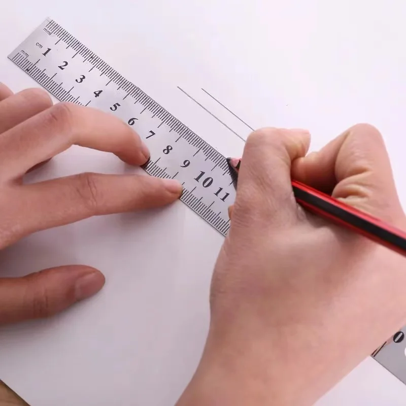 school office   15cm 20cm 30cm 40cm 50cm Stainless Steel Straight Ruler Scale Ruler Steel Ruler