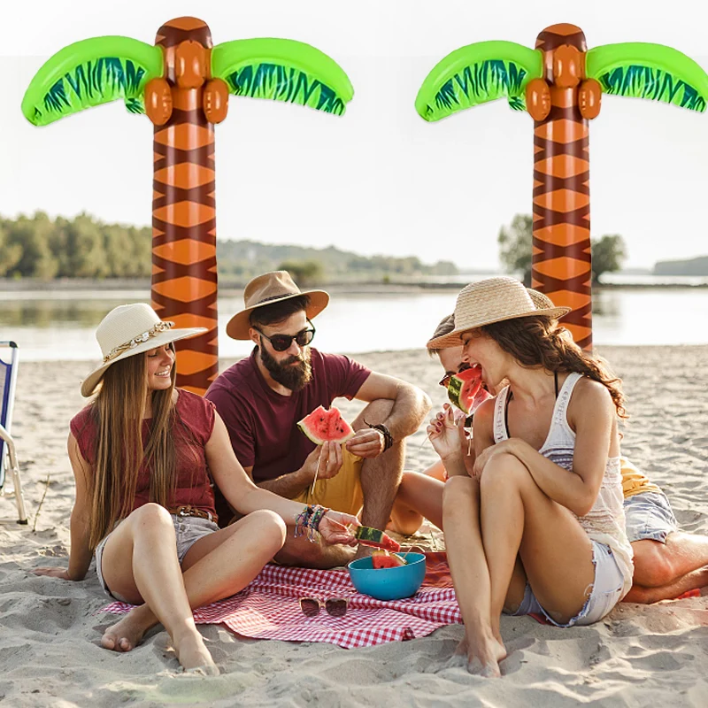 PVC inflatable Stock design 65 inch inflatable Palm Tree coconut tree for Pool and beach party decoration