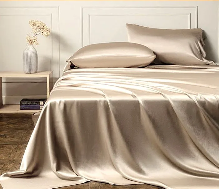 mulberry silk 100% silk bedding sets 25 mm high quality super soft luxury 4 pieces including 1 duvet cover 1 flat sheet 4 pillow