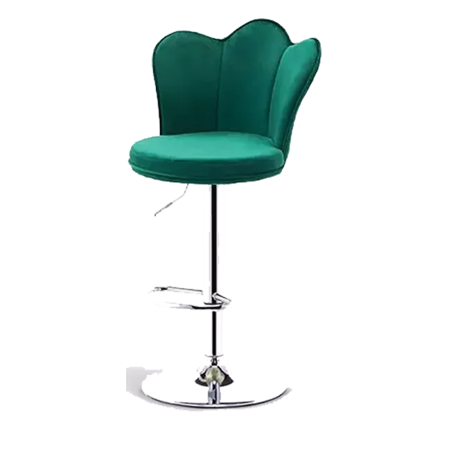 Simple Modern Grey Blue Green velvet PU leather Chairs Bar Stools High Chair Adjustable Swivel Height
