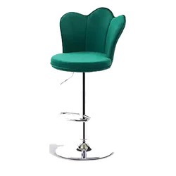 Simple Modern Grey Blue Green velvet PU leather Chairs Bar Stools High Chair Adjustable Swivel Height