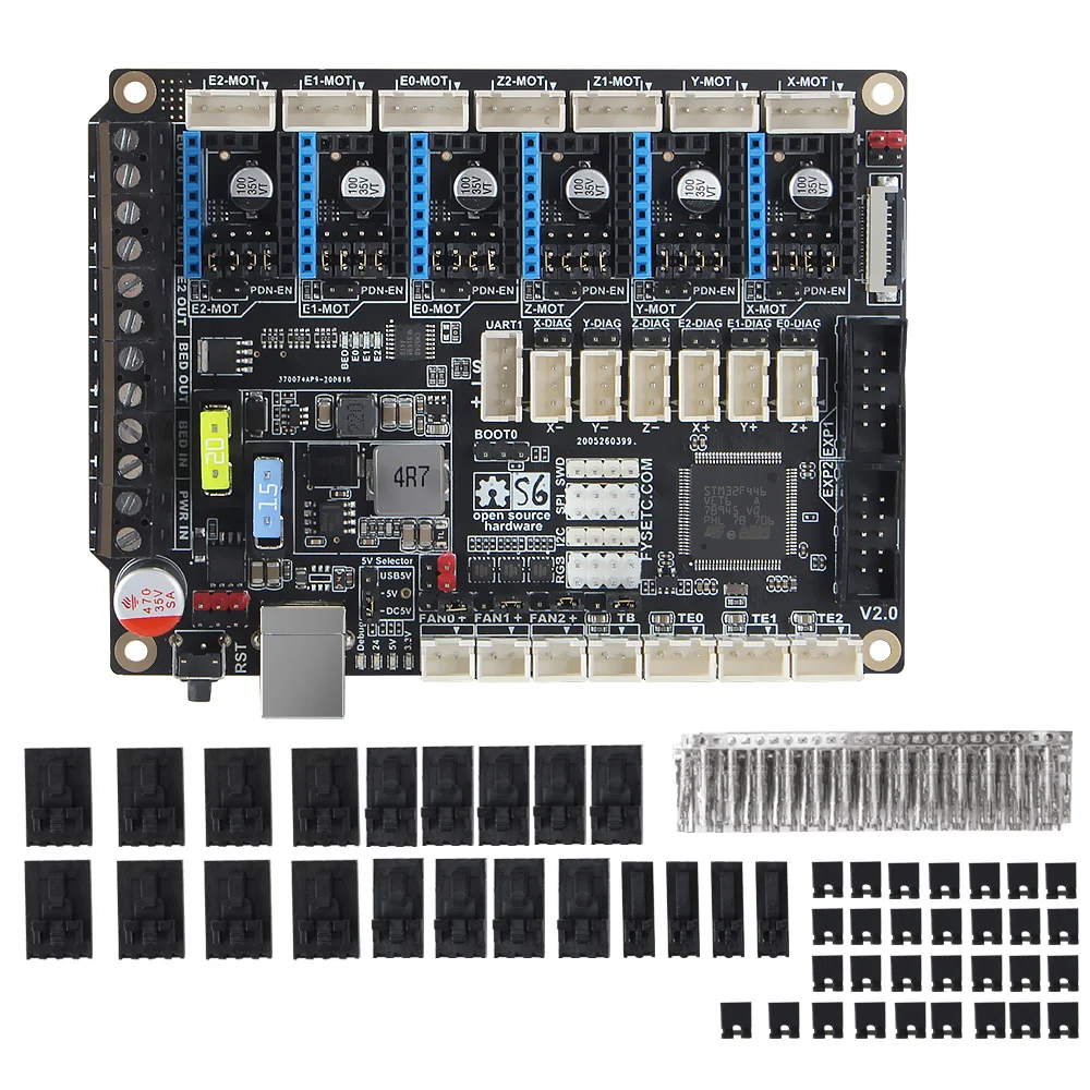 S6 V2.0 Board 32 Bit Control Board Support 6X TMC Drivers Uart/SPI Flying Wire XH/MX Connector VS F6 V1.3 SKR V1.3