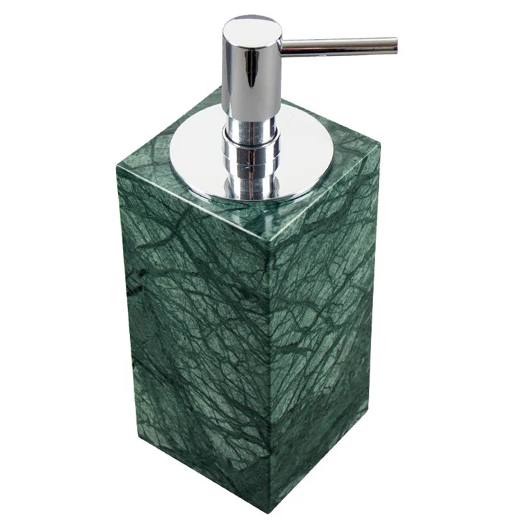 Dark Green Marbled Ceramic Soap Dispenser Soap Dispenser Stainless Steel Pump Head Dish Soap Dispenser