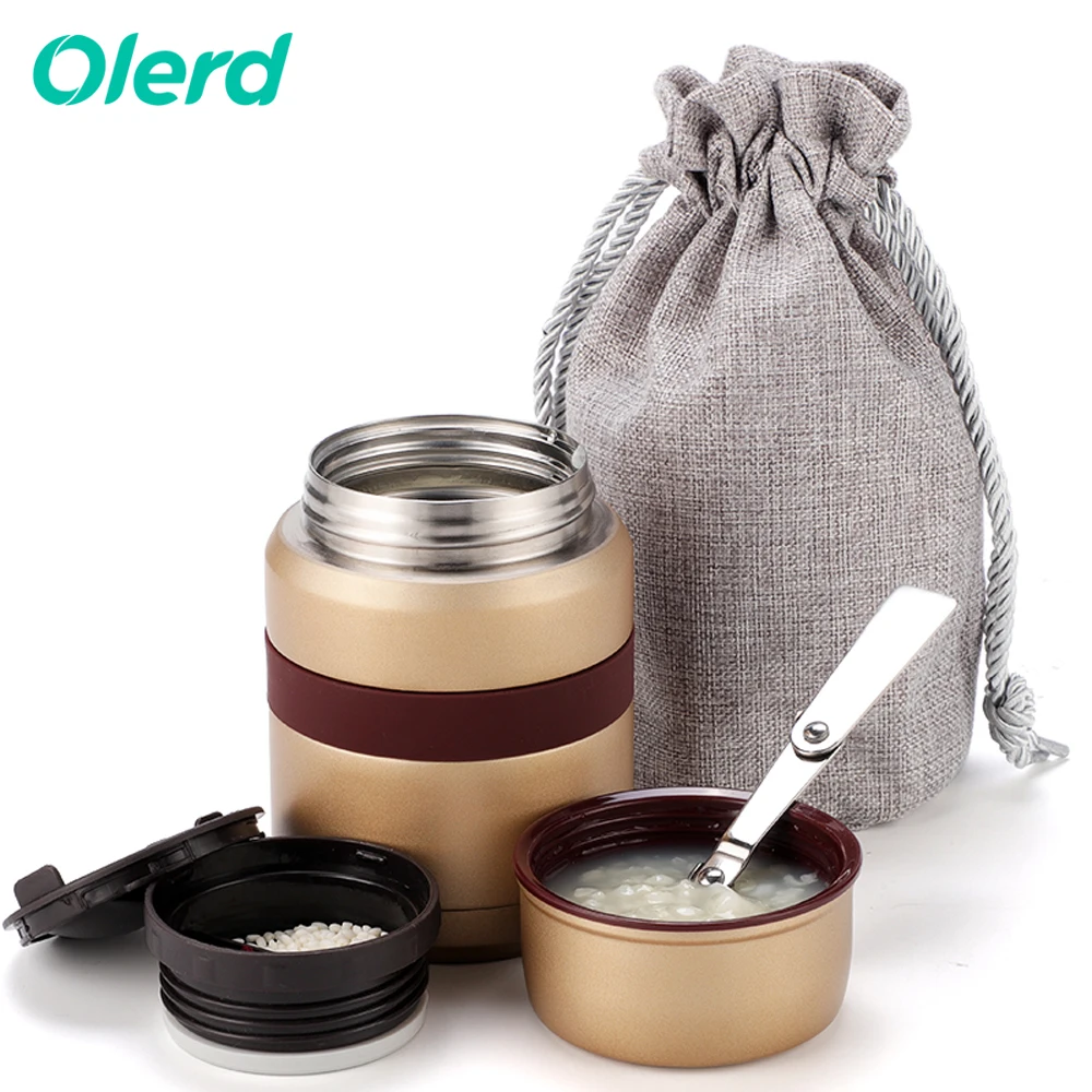 12oz 17oz insulated food flask with spoon BPA free 18/8 double wall thermos food container