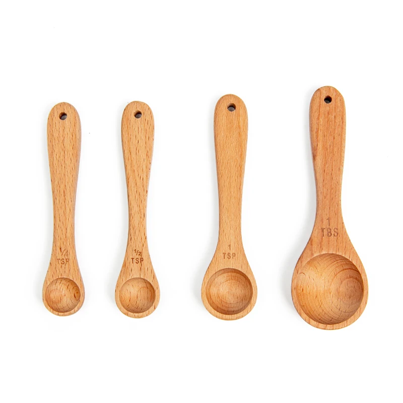 4 шт. переносные кухонные принадлежности из натурального бука