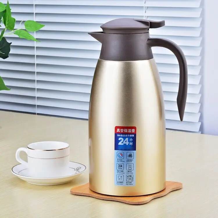Wholesale Stainless Steel Vacuum Double Wall Coffee Pot Thermos 2.0l