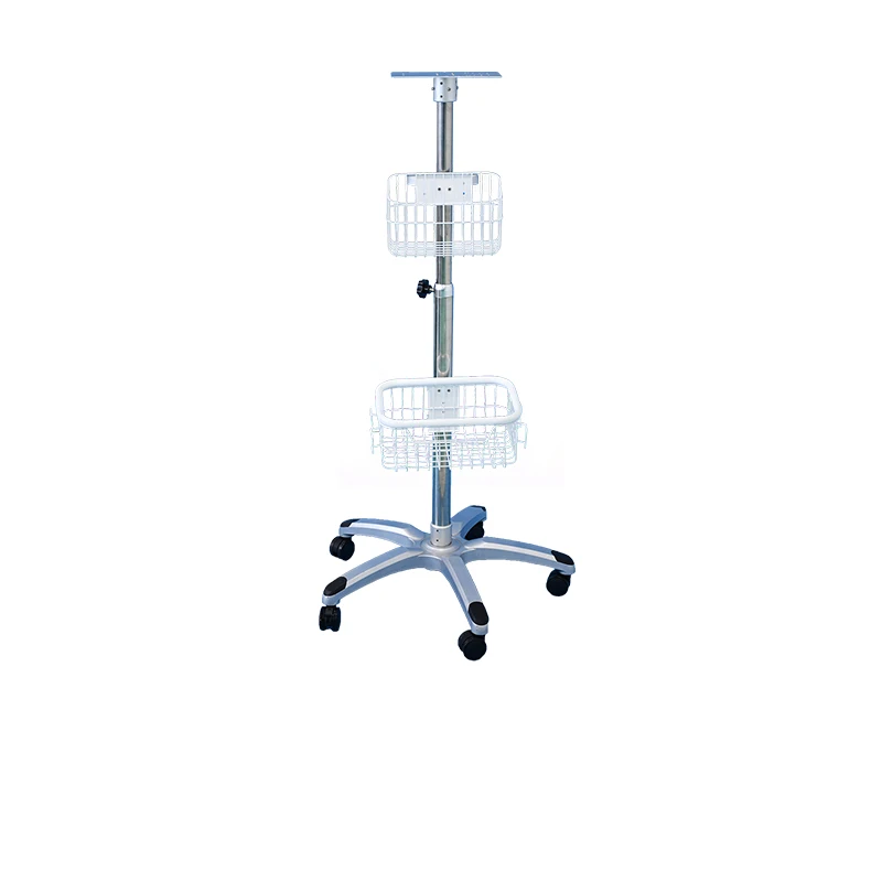 factory Outlet Monitor trolley deluxe medical trolley plastic steel overweight chassis rolling stand monitor medical holder