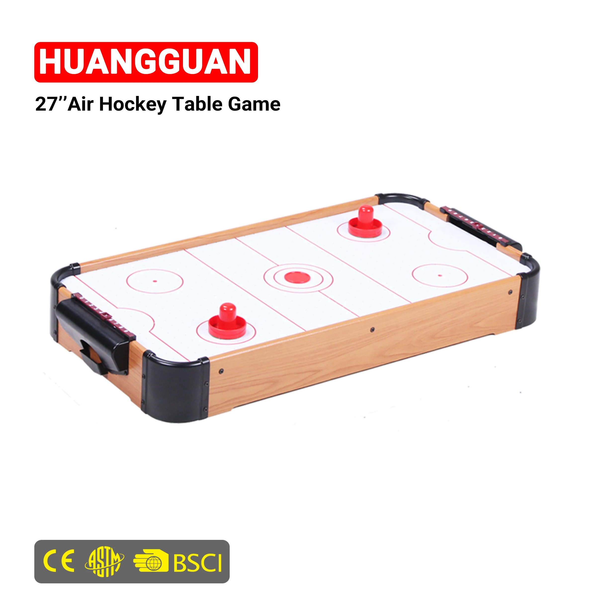 Huangguan 27 дюймов, оптовая продажа с завода, настольный воздушный хоккей для детей, игры в помещении, мини-толкатель, хоккейный стол на продажу