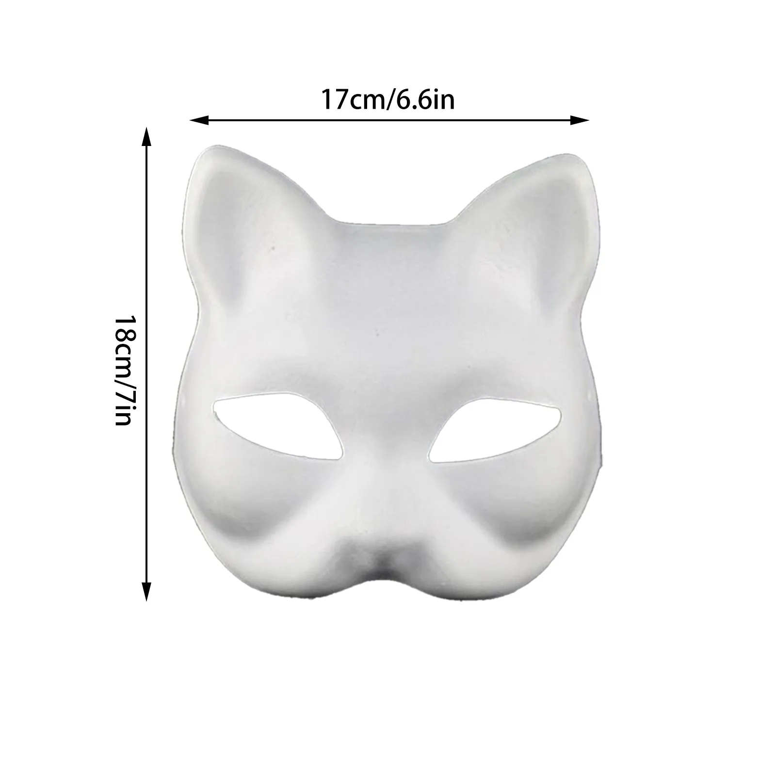 2024 Paper Blank Mask Half Face Hand-painted Cat Fox Mask Anime Demon Slayer Masquerade Halloween Festival Cosplay Prop