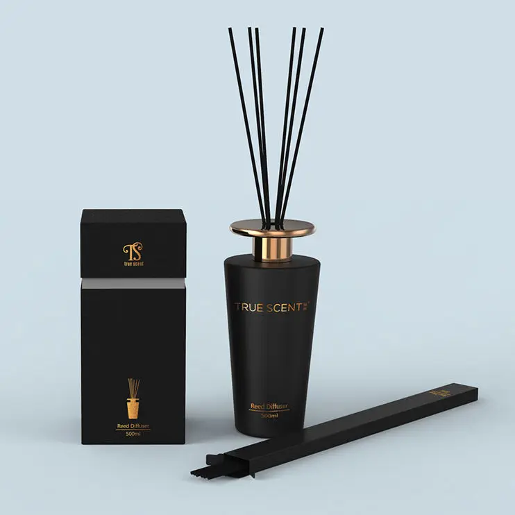 100Ml 150Ml 200Ml 250Ml 500Ml Round Reed Diffuser Glass Bottle Aroma Diffuser Reed Sticks With Packaging
