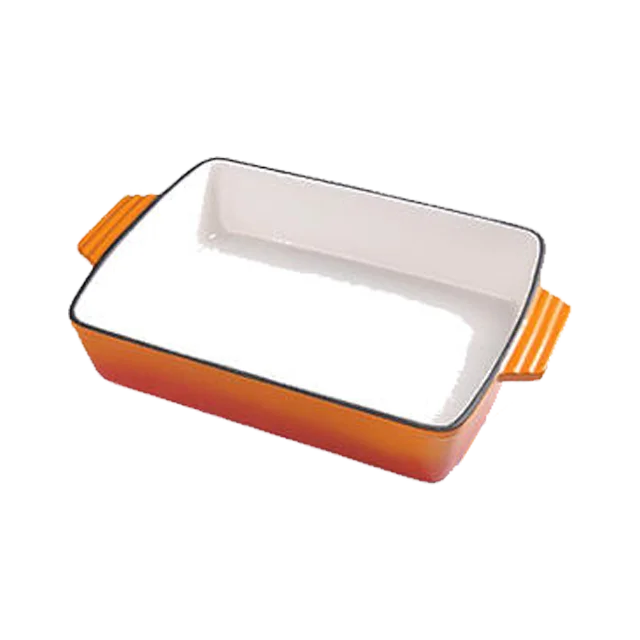 Enamel Cast Iron Baking Pan Rectangle Roasting Fish Meat Nonstick Dish Pan