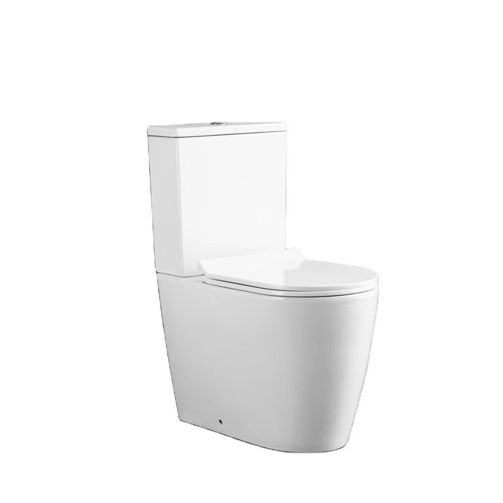 High Quality Modern  P-trap Ceramic White Washdown WC Bathroom Floor Sanitary Ware Set Toilet  two piece  close coupled toilet