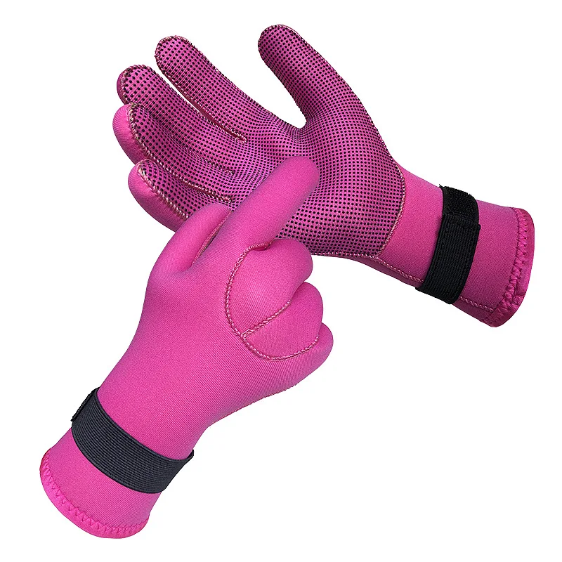 Custom logo multi colors 3mm five finger warm anti slip women ladies neoprene scuba surfing wetsuit diving glove