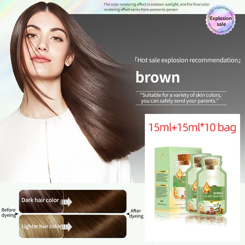 30ml*10 plant hair dye to cover white hair black hair dye
