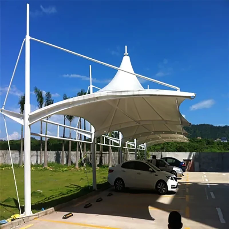 Jinlong pvdf lacquer coated pvc tarpaulin pvc coated tensile membrane structure for car parking