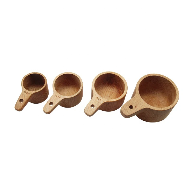 New design kitchen gadgets wood measuring cups spoons