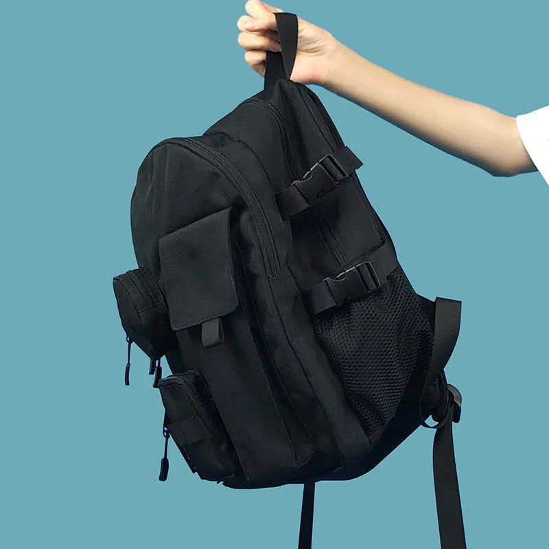 Настраиваемый водонепроницаемый желтый рюкзак для улицы, женский черный студенческий рюкзак