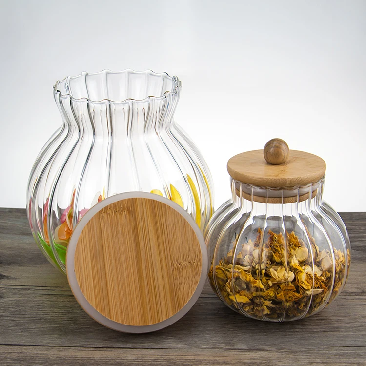Pumpkin Shaped Mason Jar high borosilicate food sealed glass jar with sealed lids