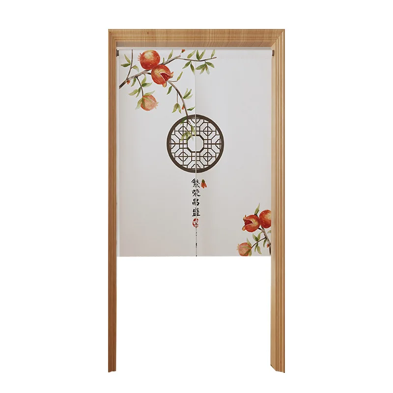 New Chinese style plant linen curtains for semi shading decoration at home, partition curtains for living room