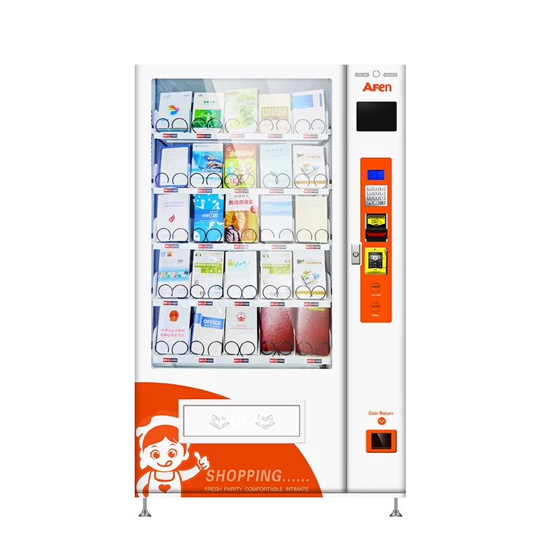 AFEN glass front books dvd rental kiosk retail outlet vending machine