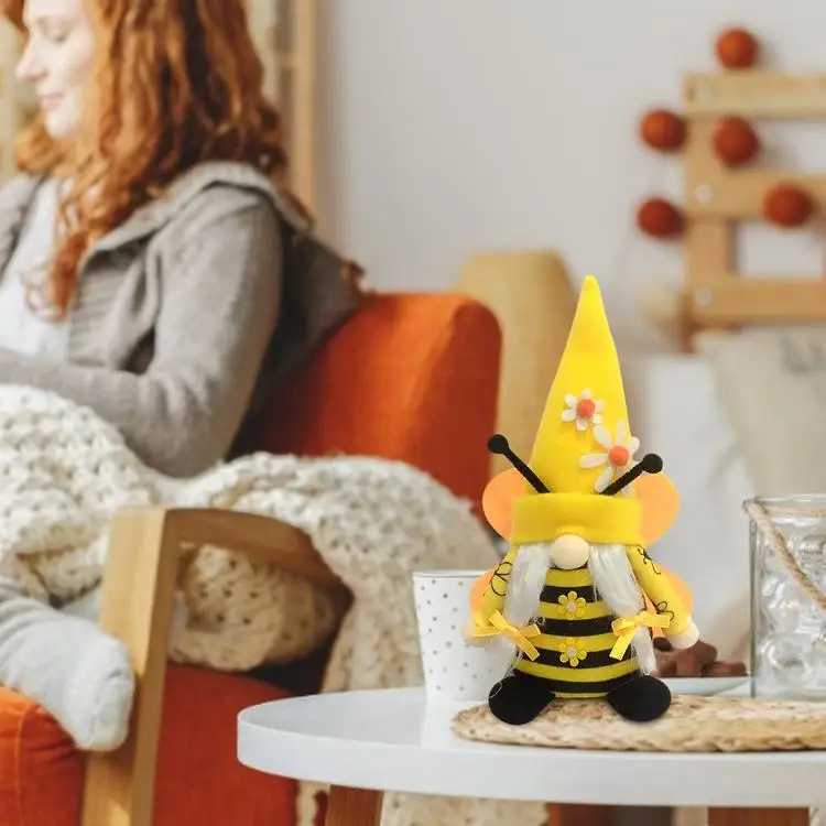 
Bee Home Decoration Festival Decorative Plush Gnome Doll Bee Festival Wings Bee Faceless Dwarf Old Man Doll 