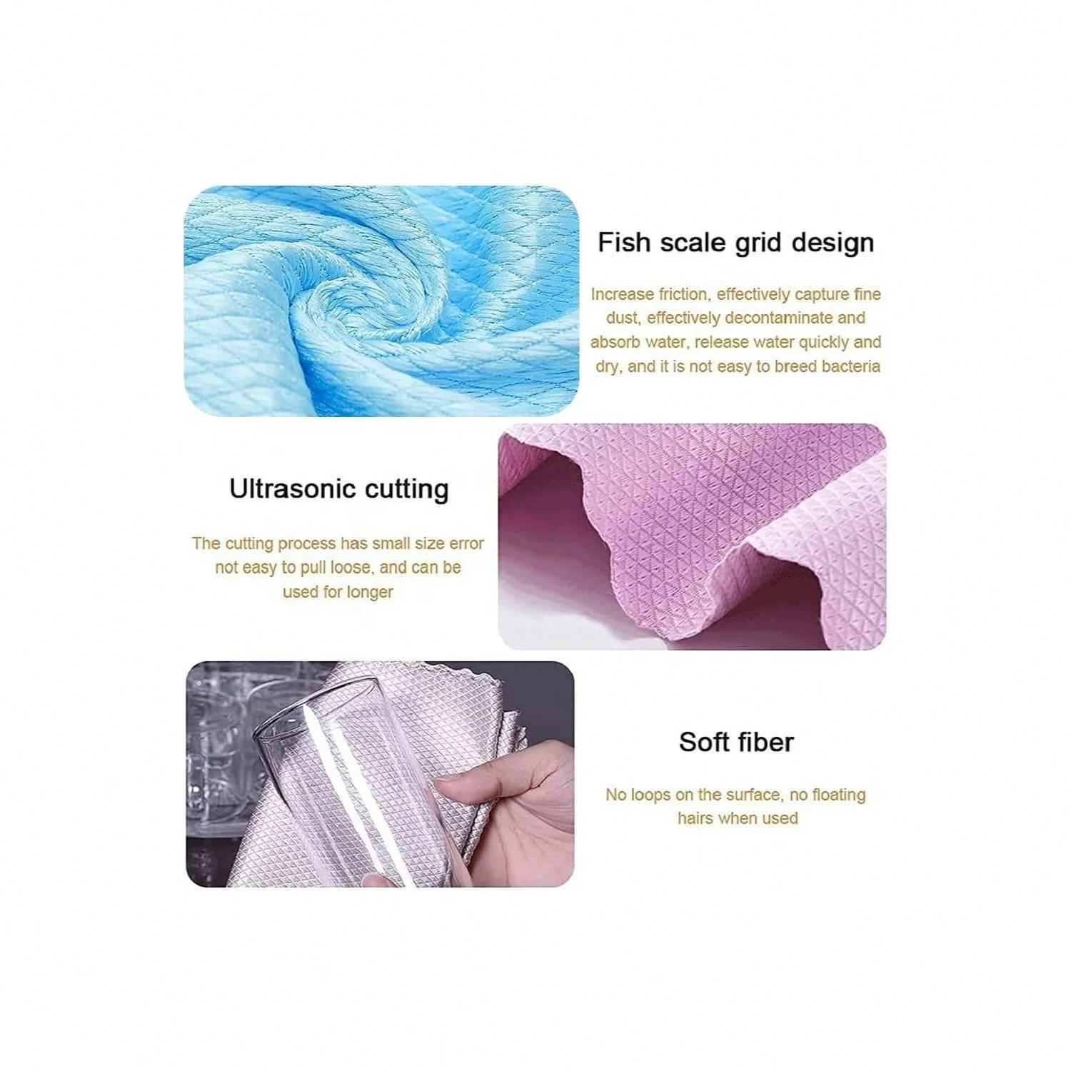 Microfiber Kitchen Wiping Rags Super Absorbent Cleaning Cloth Home Washing Dish Cleaning Towel