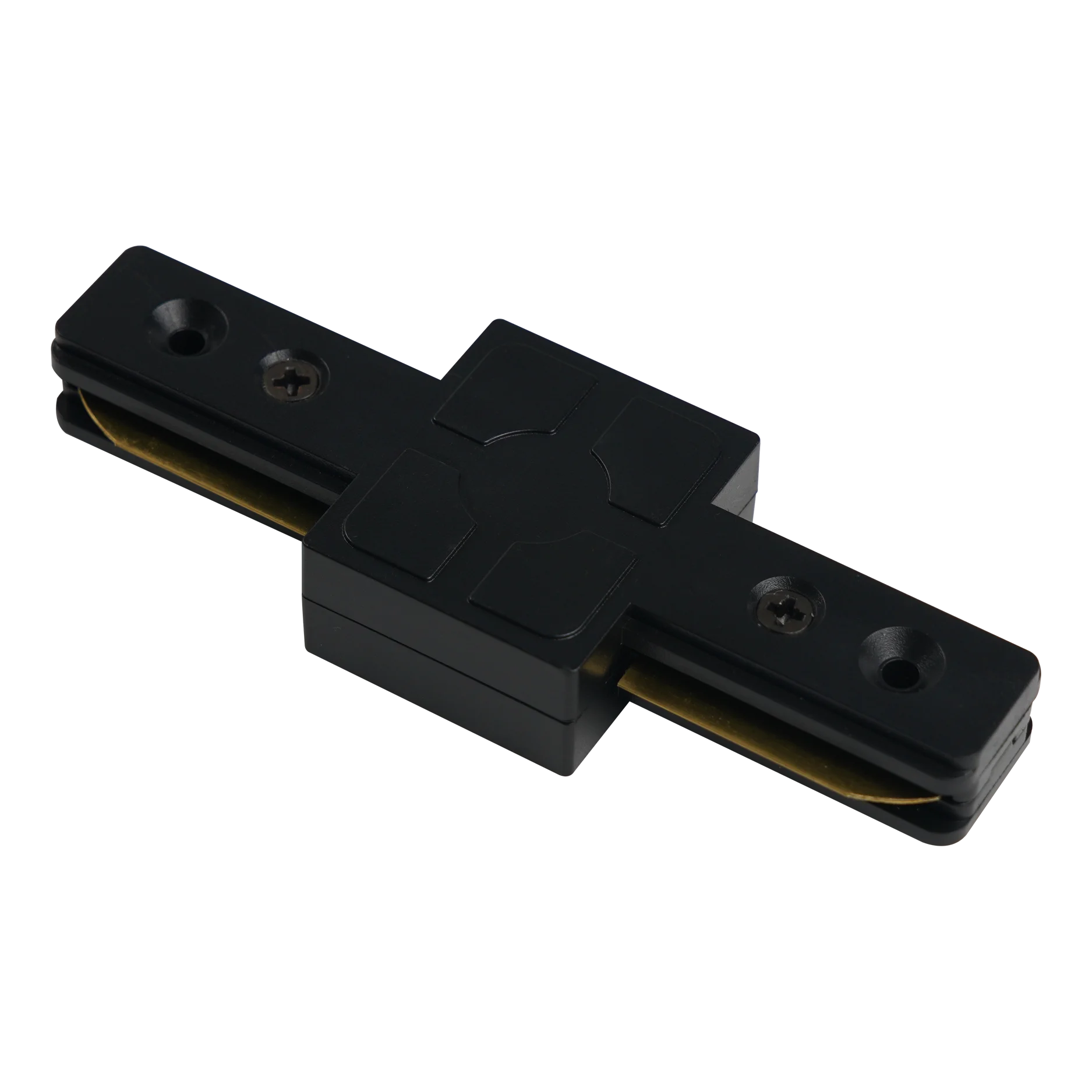 Hot cross-border sale black square straight connector for 2 wire LED lighting track connect
