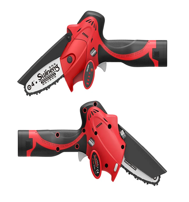 Sujineng 4' Battery Portable Pruning Saw 550W Electric Chainsaws 16.8v 4.0Ah cordless wood cutting chain saw for orchard