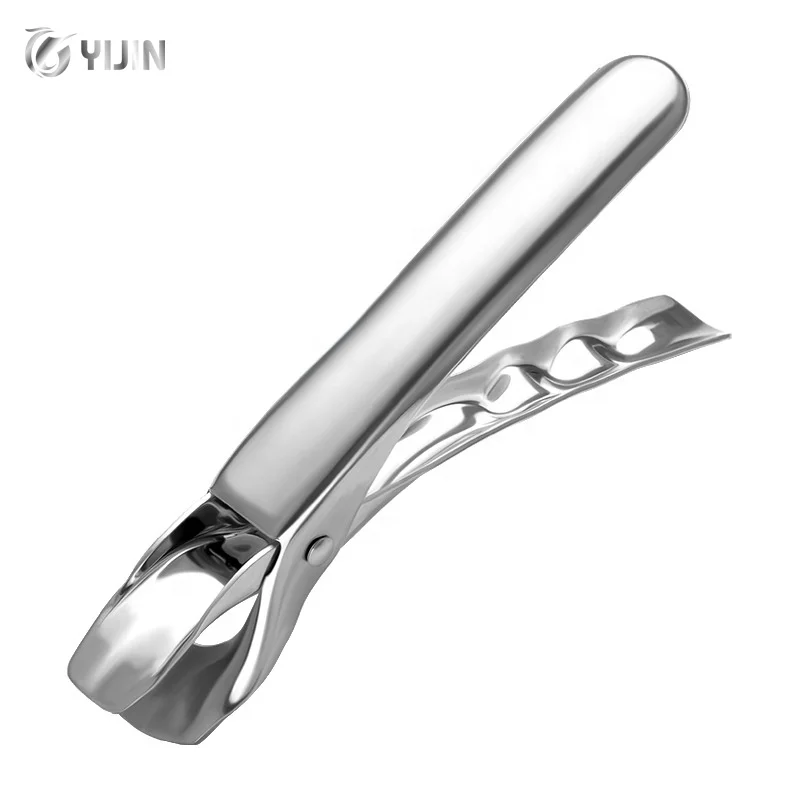 Heat insulation non slip clamp bowl dishes pot pan holder silicone tongs stainless steel anti-scalding clip