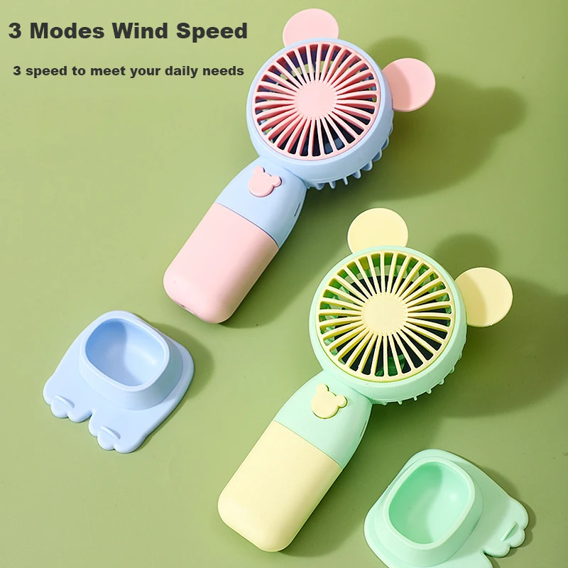 Mini Handheld Fan USB Rechargeable Portable Fan 3 Wind Speeds Can be Phone Stand For Shopping
