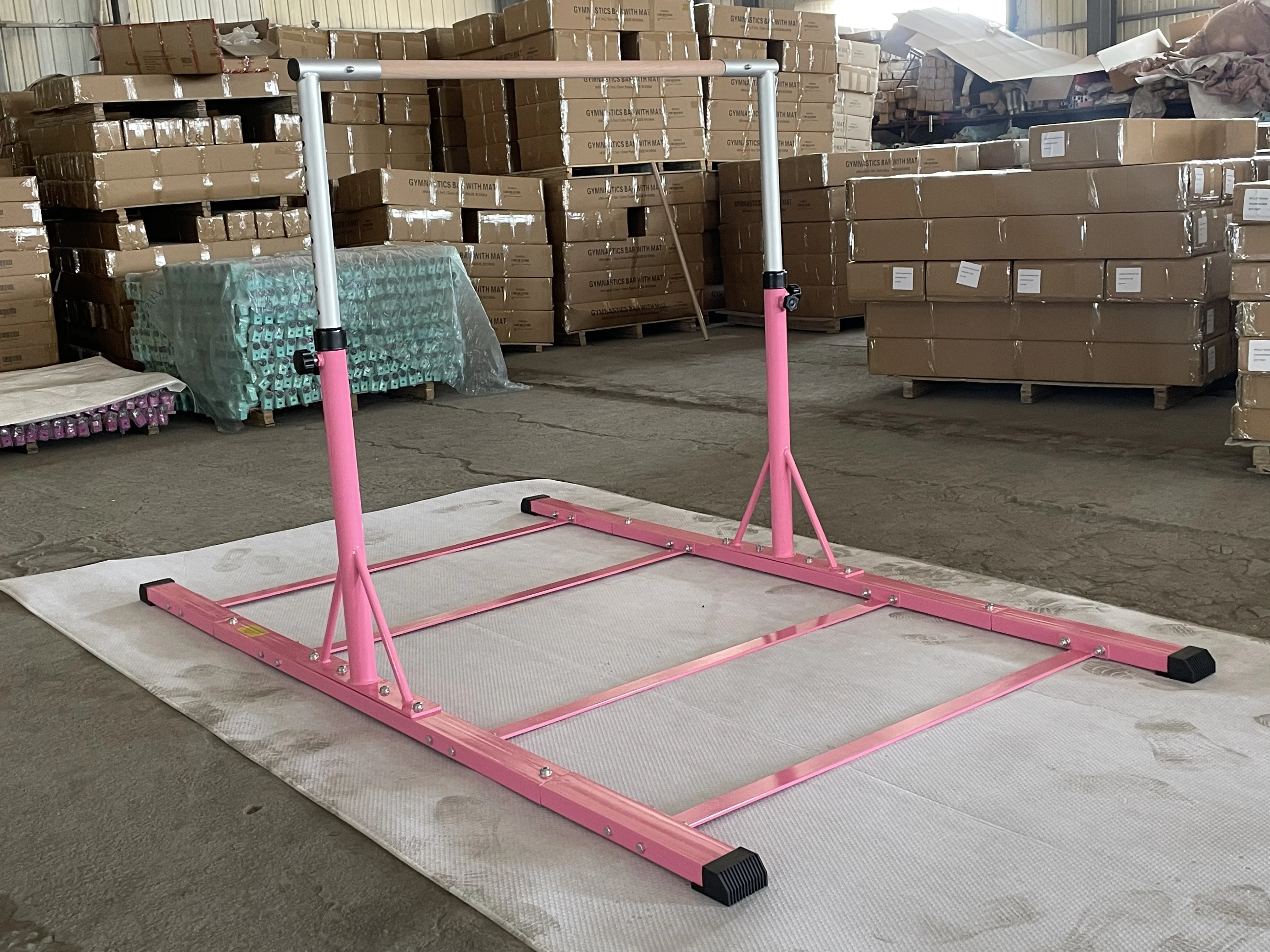 Height Adjustable Kids Gymnastic Horizontal Bar for Home/Club With Fiberglass Rail(100% Actual Photo Attached)