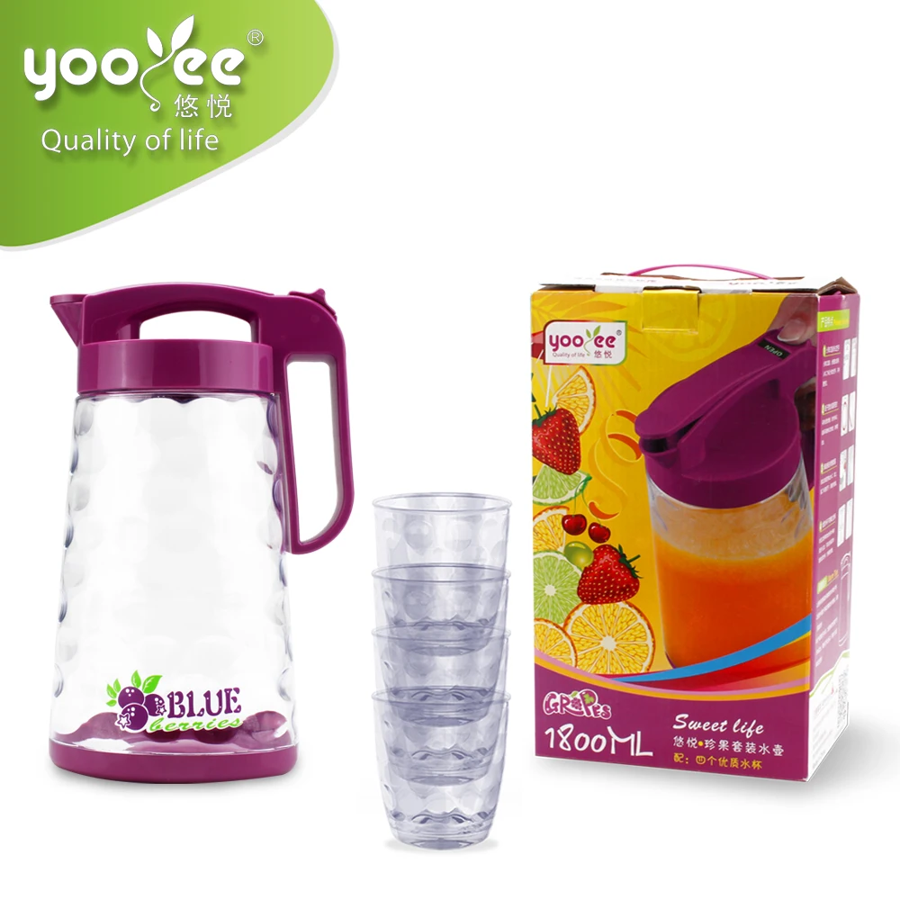 High Quality Customized Plastic Cup Set Drinking Pitcher with Spout